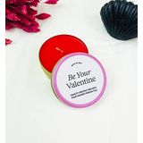 giftmoda Be Your Valentine Tasarımlı Kokulu Teneke Mum (Beyaz)