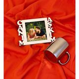 Giftmoda Canım Aşkım Fotoğraf Standlı Mdf Gümüş Çerçeve ve Gümüş Kupa Set
