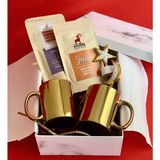 Giftmoda Çift Gold Kupa Sıcak Çikolata & Sahlep Sevgiliye Hediye Seti