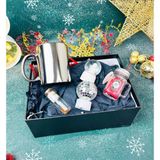 Giftmoda Gümüş Kupa Dilek Şişesi Mini Disko Lamba Kokulu Mum ve Mini Beyaz Melek Kar Küresi Yılbaşı Seti - Renkli