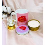 giftmoda Kadın Gücü Tasarımlı kupa Mum Ve Altınyaldızlı Kar Küresi Hediye Seti