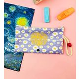 giftmoda Mor Papatya Tasarımlı Bez Kalemlik Cüzdan