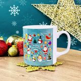Giftmoda Mutlu Noeller Yılbaşı Tasarımlı Kupa - Mavi