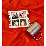 Giftmoda Seni Seviyorum 4 Fotoğraf Standlı Mdf Gümüş Çerçeve ve Gümüş Kupa Set