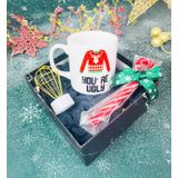 giftmoda You're Ugly Tasarımlı Kupa Baston Şeker Ve Mini Balon Gece Lambası Yılbaşı Seti