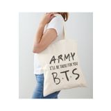 GİFTORA Bts Baskılı Ham Bez Omuz Çantası 3
