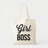 Giftora Girl Boss Baskılı Ham Bez Omuz Çantası