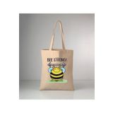 GİFTORA Hayvanlarımız Bee Strong (Güçlü ol)baskılı ham bez omuz çantası 35x40 cm