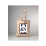 GİFTORA Hayvanlarımız Cix PANDA baskılı ham bez omuz çantası 35x40 cm