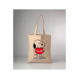 GİFTORA Hayvanlarımız Snoopy-y baskılı ham bez omuz çantası 35x40 cm