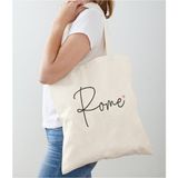 Giftora Minimal Roma Baskılı Ham Bez Çanta Günlük Kullanım için Ergonomik Tasarım