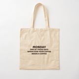 GİFTORA Monday Tasarımlı Ham Bez Omuz Çantası