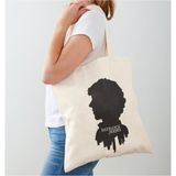 GİFTORA Sherlock Holmes Silüet Ham Bez Çanta