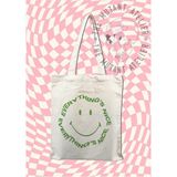 GİFTORA Smile Baskılı Ham Bez Çanta 35x40 Cm