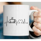 Giftstime Kişiye Özel Kahve Ritmi Tasarımlı Beyaz Kupa