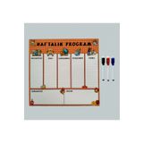 Giftsturkiye Haftalık Program Magnet Planlayıcı Okul - Silinebilir Mıknatıslı Yazı Tah. (33x32cm) + 3 Kalem