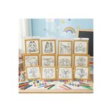 gifttime Mini Tuval Çocuk Boyama Seti 20x20 cm - Akrilik Boya ve Fırçalı Eğlenceli Çocuk Aktivite Seti