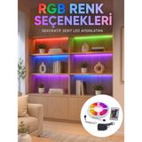 GIGA 5 Metre Kumandalı Rgb LED Şerit 2835 Smd Dekoratif Tv Oda Masa Arkası Aydınlatma - Renkli