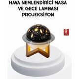 GIGA USB Mini Hava Nemlendirici ve Projeksiyon Lamba – Taşınabilir, Sessiz, Dekoratif Aromaterapi Cih - Renkli