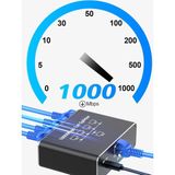 Gigabit Ethernet Splitter Lan Switch 4 Port, Tip C Güç Kablosu, 1000MBPS RJ45 Ağ Dağıtıcı