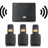 Gigaset 3 Dahili Dect Telsiz Kablosuz Telefon Santrali Siyah