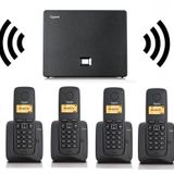 Gigaset 4 Dahili DECT Kablosuz Telefon Santrali Siyah – 1 Hat 4 Ahizeli Telsiz Telefon Sistemi Ofis Tipi Hazır Set
