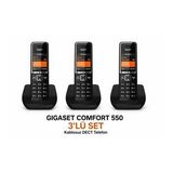 Gigaset Comfort 550 Siyah Dect Telefon 3'Lü Set – Renkli Ekranlı Kablosuz Ev Ve Ofis Telefonu