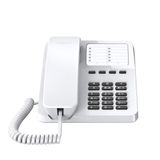 Gigaset DESK 400 - Elastik kablolu kablolu telefon - 10 kısa seçim girişi için yer - seçim tekrarlama - işitme cihazı uyumlu - MFV veya darbe seçimi ayarlanabilir, beyaz