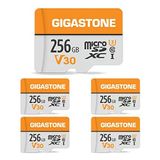 Gıgastone 256 Gb 5'Li Paket Microsdxc Hafıza Kartı, Sd Adaptörlü, Gopro Aksiyon Kamerası Drone Djı Tablet Ve Anahtar 1 İçin, 100 Mb/S'ye Kadar, Uhs-I U3 V30 Sınıf 10, 4K Uhd Video Mikro Sd Kart