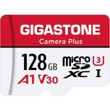 Gigastone Camera Plus 128 GB Microsdxc Hafıza Kartı + Sd Adaptörü, Aksiyon Kamerası Drone ve Tablet Için, 100 Mb/s'ye Kadar Okuma Hızı, Full Hd Video Kaydı, A1 U3 Sınıf 10 Microsd Kart Uhs-I