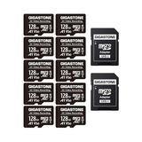 Gigastone Gıgastone 128 GB Microsdxc Hafıza Kartı Paketi, 10 + Sd Adaptör, Aksiyon Kamerası, Gopro, Drone ve Tablet Için, 85 Mb/s'ye Kadar, Full Hd Video Kaydı, Mikro Sd Kart Uhs-I Sınıf 10 U1