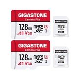 Gigastone Gıgastone 128GB Microsdxc Hafıza Kartı Paketi, 2 + Sd Adaptör, Camera Plus, 100 Mb/s'ye Kadar. Aksiyon Kamerası, Gopro ve Drone Için, A1 V30 U3 Uhs-I, Mini Çantalı Micro Sdhc Kart.