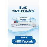 Giggles Islak Tuvalet Kağıdı Suda Çözünen Tuvalete Klozete Atılabilir Mendil 8 Paket 480 Adet