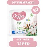 Giggles Lady Soft Gece Hijyenik Ped 72 Adet %0 Parfüm ve Klor ile Hassas Ciltler İçin