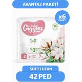 Giggles Lady Soft Uzun Hijyenik Ped Hassas Ciltler İçin 42 Adet %100 Organik Pamuk