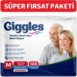 Giggles Medium 120 Adet Yetişkin Hasta Bezi Konforlu Kullanım için Hassas Ciltlere Uygun