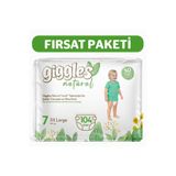 giggles Natural 7 Numara Pamuklu Bebek Bezi 104 Adet
