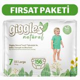 Giggles Natural Jumbo 7 Numara Pamuklu Bebek Bezi 156 Adet