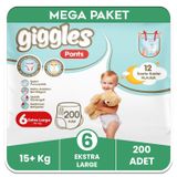 Giggles Pants No:6 XLarge 200 Adet Külot Bebek Bezi