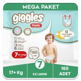Giggles Pants No:7 XXLarge 160 Adet Külot Bebek Bezi