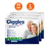Giggles Yetişkin Bel Bağlamalı Large 3x30 Adet Hasta Bezi