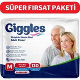 Giggles Yetişkin Bel Bantlı Hasta Bezi Medium 30'lu 4 Paket 120 Adet - Beyaz