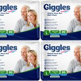 Giggles Yetişkin Bel Bantlı Tekstil Yüzey Büyük Large L 120 Adet Hasta Bezi