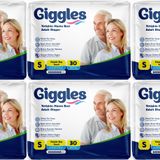 Giggles Yetişkin Bel Bantlı Tekstil Yüzey Small 6x30 Adet Hasta Bezi