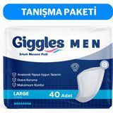 Giggles Yetişkin Erkek Mesane Pedi - L Beden - 2 Paket 40 Adet