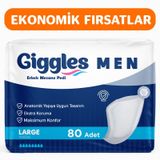 Giggles Yetişkin Erkek Mesane Pedi - L Beden - 4 Paket 80 Adet L