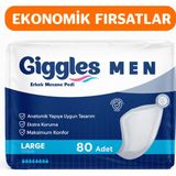 giggles Yetişkin Erkek Mesane Pedi - L Beden - 4 Paket 80 Adet