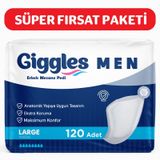 Giggles Yetişkin Erkek Mesane Pedi - L Beden - 6 Paket 120 Adet L