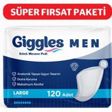 Giggles Yetişkin Erkek Mesane Pedi - L Beden - 6 Paket 120 Adet