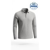 Gigi Luxe %100 Pamuk Unisex Çocuk Polo Yaka Uzun Kollu Okul Tişörtü Forması (5-15 Yaş İlkokul Ortaokul)
